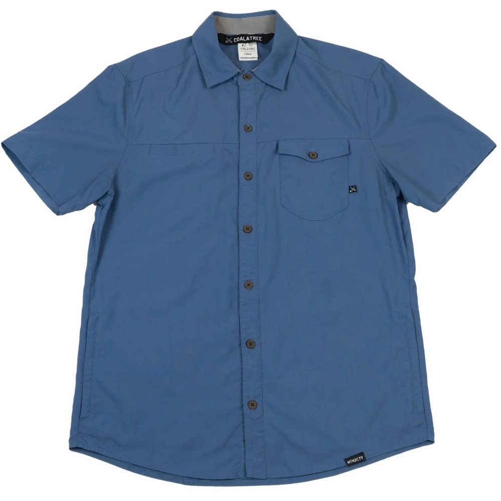 Coalatree MENS SWITCHBACK SHIRT: MADE FROM RECYCLED COFFEE GROUNDS, Blue/XL